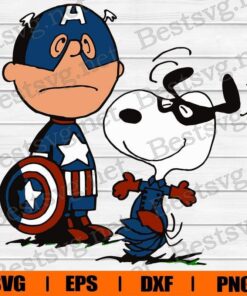 Snoopy Captain America, Snoopy Cartoon, Disney Cartoon, Layered SVG, DXF, PNG, EPS