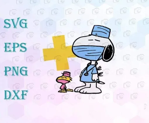 Snoopy Doctor, Snoopy Nurse, Dr. Snoopy to the rescue!, Snoopy lovers, Snoopy pictures, Snoopy cartoon, Happy Nurses day, Layered SVG, DXF, PNG, EPS