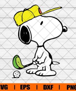 Snoopy Playing Golf Svg, Snoopy Svg, cartoon, Golf Svg, Layered SVG, DXF, PNG, EPS