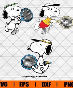 Snoopy Playing Tennis, Sport, Peanuts Snoopy, Layered SVG, DXF, PNG, EPS
