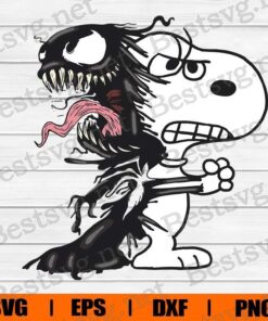 Snoopy Venom Svg, Venom Svg, Snoopy Svg, Peanuts Cartoon, Disney Cartoon, Layered SVG, DXF, PNG, EPS