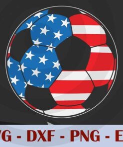 Soccer Football American Flag , 4th Of July, US Flag, patriotic, Independence Day Customizable Layered Svg, Svg Eps Png Dxf