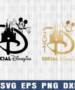 Social Disneying 2021 Quarantine Disney, Disney Family Vacation, Mickey Mouse Ears Wear Face Mask, Disney Trip, Disney Castle, Layered Svg Eps Png Dxf