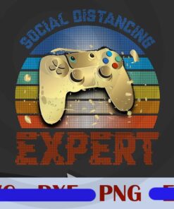 Social Distancing Expert Gaming Video Gamer Boys Men Gift, Customizable Png