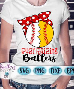 Softball basketball, Busy Raising Ballers, Basketball Softball, Ball with Bow, Polka Dot Bow Layered Svg Eps Png Dxf