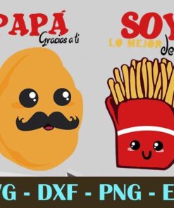 Soy Papa Gracias ati Lo Mejor Deti, Fast food Spanish, Thank You Dad, Daddy , Father's Day, Customizable Layered Svg, Svg Eps Png Dxf