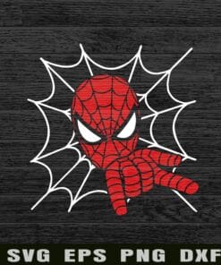 Spider Man With Web, Spider Man Head, Fictional Superhero, Comic Book, Anthology Comic Book Layered Svg Eps Png Dxf
