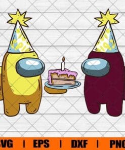 Spongebob Among Us, Squarepants Among Us, Among Us Birthday, Impostor Svg, Crewmate, HBPD, Birthday Gift, Video Game Layered SVG, DXF, PNG, EPS