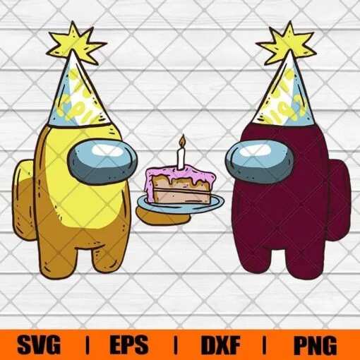 Spongebob Among Us, Squarepants Among Us, Among Us Birthday, Impostor Svg, Crewmate, HBPD, Birthday Gift, Video Game Layered SVG, DXF, PNG, EPS