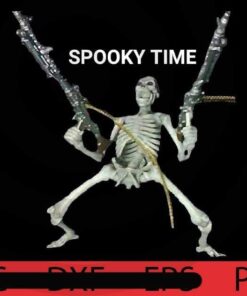 Spooky time Skeleton with guns, Halloween 2021 art, Halloween, Halloween Theme, Scary Halloween Gift, Customizable PNG