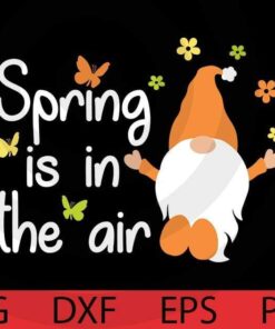 Spring is in the air, Spring Gnomes Bundle cute funny lovely Gnomes Customizable Layered Svg, Svg Eps Png Dxf