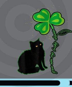 St Patricks Day Black Cat Shirt My Lucky Charm Women's Men Customizable PNG