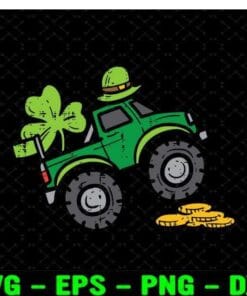 St Patrick's Day Shirt, Shamrock Truck, Feast of Saint Patrick, Saint Patrick's Day, Young Clover Truck Layered Svg Eps Png Dxf