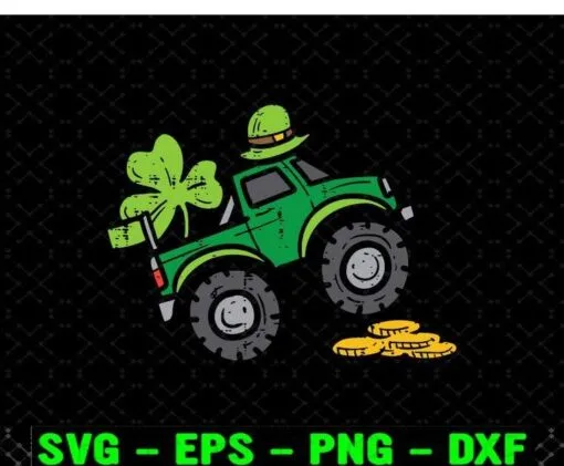 St Patrick's Day Shirt, Shamrock Truck, Feast of Saint Patrick, Saint Patrick's Day, Young Clover Truck Layered Svg Eps Png Dxf