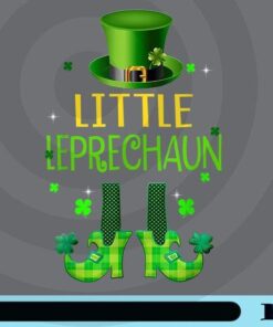 St Patricks Day Toddler Boys Baby Brother Little Leprechaun, Gift for Boys, Green Top Hat, Customizable Png