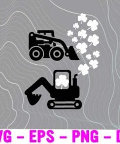 St Patricks Day Truck Set Gag, Clover, Shamrock, Lucky Leaf, Kids Birthday, Cute Truck, Excavator Layered Svg, Svg Eps Png Dxf