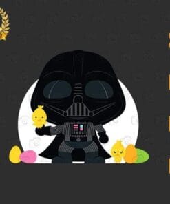 Star Wars Darth Vader, Kawaii Easter Cartoon, Easter Bunny, Funny Easter Day Gift, SVG PNG DXF, EPS, PDF