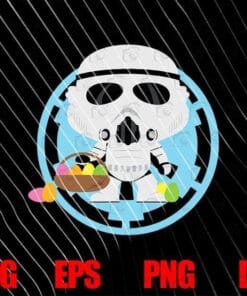 Star Wars, Galactic Empire Stormtrooper, Kawaii Easter, Stormtrooper Easter, Easter Eggs, Easter Day, SVG PNG DXF, EPS, PDF