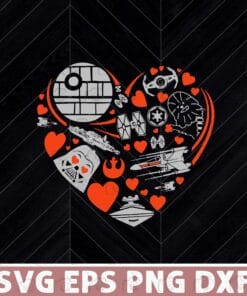 Star Wars Valentine's Day Heart Galaxy, Happy Valentine 2021 Layered Svg, Svg Eps Png Dxf