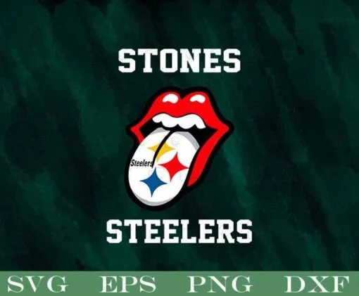 Steelers Rolling Stones, Mouth Art, Pittsburgh Steelers Logo, Football Lovers, Tongue Out Of Mouth, Layered Svg Eps Png Dxf