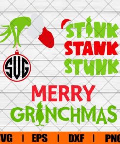 Stink Stank Stunk, Merry Grinchmas, Grinch Christmas 3 in 1 File Zip, Grinchmas, Merry Christmas, Grinch Lover, SVG PNG DXF, EPS, PDF