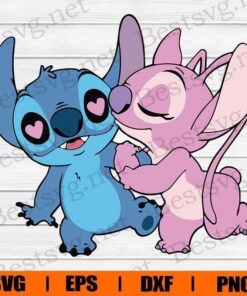 Stitch Couple, Stitch Lover, Lilo And Stitch Cartoon, Disney Cartoon, Svg Eps Png Dxf