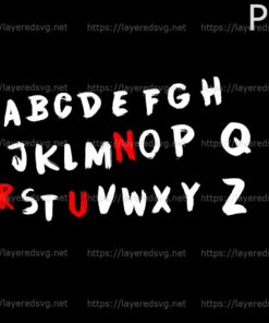 Stranger alphabet Cute Stranger Things film alphabet letters Customizable PNG