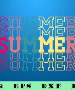 Summer Repeat Colorful Design, Summer Time, Summer Vacation, Summer Holiday 2021 SVG PNG DXF, EPS, PDF