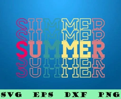 Summer Repeat Colorful Design, Summer Time, Summer Vacation, Summer Holiday 2021 SVG PNG DXF, EPS, PDF