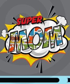 Super Mom Comic, Comic Book, Happy Mothers Day, Superhero Mommy, Gift for Mom, Love Mom, Mother's Day Gift, Customizable Png