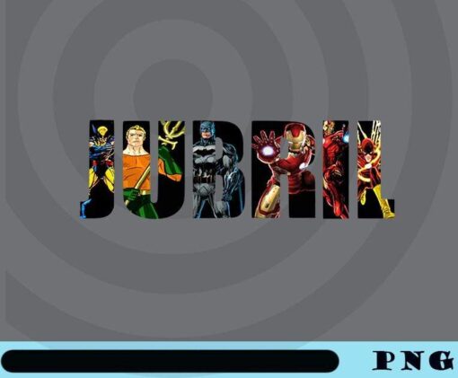 Superhero Font Sublimation PNG, Superhero Alphabet PNGs, DC, Marvel Avengers, Hulk, superman, Ironman, Captain America, Spiderman Customizable Png