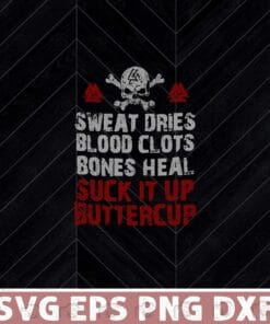Sweat Dries Blood Clots Bones Heal, Suck It Up Buttercup, Skull, Viking, Norse, Warrior Layered Svg, Svg Eps Png Dxf
