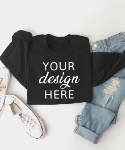 Sweatshirt Mockup, Gildan 18000 Mockup, Gildan Black Sweatshirt Mockup, Gildan Sweatshirt Mockup, Gildan 18000 BLACK Mockup, Folded Crewneck