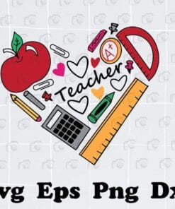 Teach Love Inspire, Inspirational Teacher, Back To School, First Grade Teacher, Teacher Appreciation, Teacher Life, Layered SVG, DXF, PNG, EPS