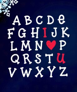 Teacher Valentine, I Love U, I Love You, Alphabet I Love You, I heart You, Valentine's Day, Layered SVG, DXF, PNG, EPS