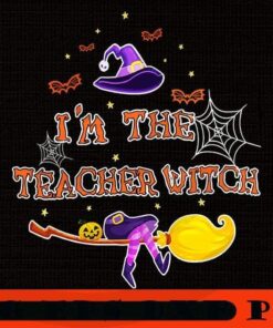 Teacher Witch Halloween Pumpkin, 2021 Halloween, retro vintage halloween art, 2021 halloween gift, halloween theme Customizable PNG