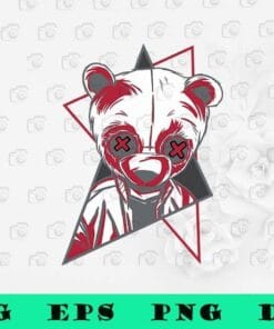 Teddy Bear, Made to Match, Jordan 13, Red Flint retro, Air Jordan 13, Creepy Bear, Gothic Bear, fashion,SVG PNG DXF, EPS, PDF