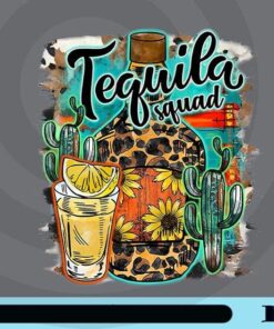 Tequila Squad, Tequila Design, Tequila Leopard Print, Mexican Beverage, Customizable Png