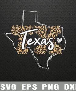 Texas Leopard, TX leopard, Texas, Leopard, Texas map, texas love, Heart svg, Texas Animal Texture Layered Svg Eps Png Dxf