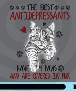 The Best Antidepressants Have 4 Paws And Are Covered In Fur, Cat Lovers, Tabby Cat, Cat Customizable Png