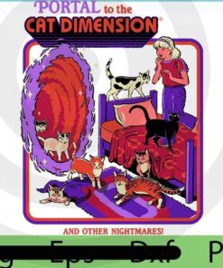 The Cat Dimension, 2021 Halloween, retro comedy, scary horror art, Halloween Theme, funny cute quote Art, Customizable PNG