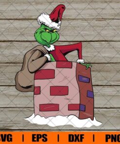 The Grinch Christmas, Merry Christmas, Grinchmas, Grinch Lover ,Christmas Gift, Chimney SVG PNG DXF, EPS, PDF