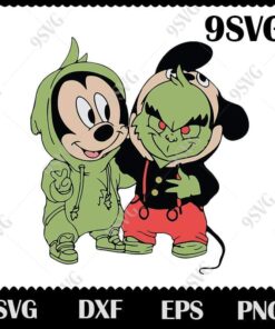 The Grinch, Mickey Mouse, Merrry Christmas, Christmas Gift, Mickey Lover, Grinch Lover, Gift For Friends svg, png, eps, dxf