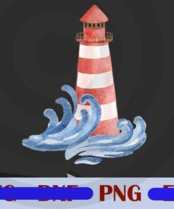 The Lighthouse and Wind wave ocean Cute Wild Customizable PNG