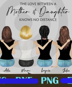 The Love Between A Mother And Daughter Knows No Distance, Mom Daughter, Mothers Day Gift, Long Distance, Gift for Mom, Customizable PNG