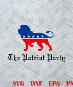 The Patriot Party Lion, Patriot Lion , Red White Blue, The Patriot Party logo, NFL, Logo Layered Svg, Svg Eps Png Dxf
