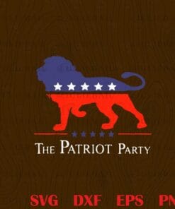 The Patriot Party Lion, Patriot Lion , Red White Blue, The Patriot Party logo, NFL, Logo Layered Svg, Svg Eps Png Dxf