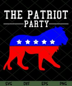 The Patriot Party Lion T-Shirt Trending Customizable Layered Svg, Svg Eps Png Dxf