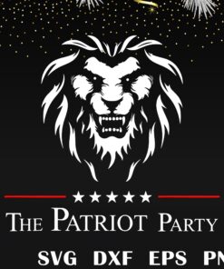 The Patriot Party, The Patriot Party logo, NFL, Lion Head Logo Layered Svg, Svg Eps Png Dxf