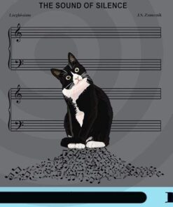 The Sound Of Love, Funny Cat, Black Cat, Cat Lovers, Music Staves, Music Lovers, Musican Gift, Customizable Png